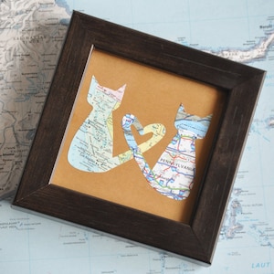 Personalisiertes Geschenk für den besten Freund BFF Karte gerahmt Liebe Katzen