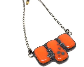 Urban Artifact Mini | Orange Fused Glass | Pendant