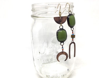 Olive Mis-match Earrings