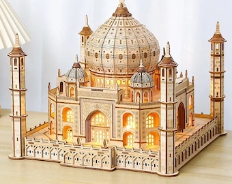 Taj Mahal 3D-träpussel med LED-ljus