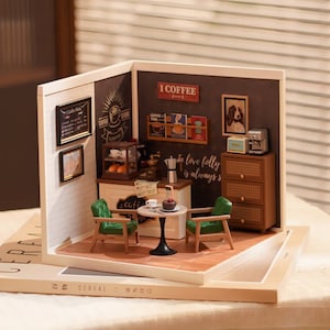 Daily Inspiration Cafe Rolife DIY Miniature Dollhouse Kit 3D wooden Puzzle Model Building Kit Handcraft Art Decoration Gift