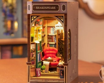 Libreria Rolife Kit fai da te per angolo lettura, casa delle bambole in legno in miniatura