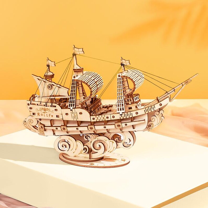 3d Model Craft Rolife Rolife Ship Model 3D Wooden Puzzle Robotime DIY Wooden Model Kit ...