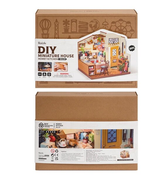 DIY Miniature House Instructions Kit Fai Da Te Rolife - Miniatura Casa Delle Bambole 'Fascinating Book Store', 108 Pezzi Miniature Da Assemblare Rolife