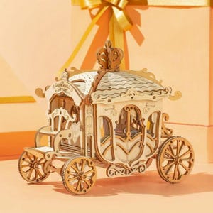 Rolife Carriage 3D Wooden Puzzle Robotime DIY Wooden Model Kit Handcraft Gift