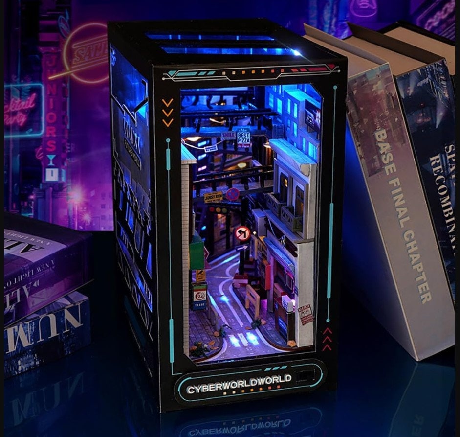 Cyberworld DIY Book Nook Bookshelf Insert Wooden Furniture Decor