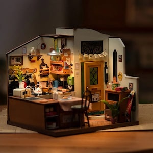Cozy Kitchen Rolife DIY Miniature Dollhouse Kit 3D wooden Puzzle Model Building Kit Handcraft Art Decoration Gift