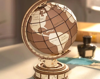 ROKR Global Wonders 3D Houten Puzzel Robotime DIY Mechanische Modelkit Aarde Model Handwerk Cadeau Woondecoratie
