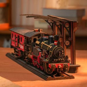Rolife Steam Jorney 3D Holzpuzzle Roboter Zug DIY Modell Kit Handwerk Geschenk Dekoration