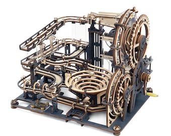 ROKR Marble Night City 3D Holz Puzzle DIY Mechanisches Modell Kit Marble Run Handwerk Geschenk Dekoration