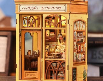 Kit fai da te per angolo lettura della libreria di cucina, casa delle bambole in legno in miniatura