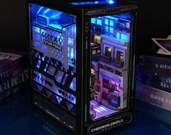 Cyberworld DIY Book Nook Bookshelf Insert Wooden Furniture Decor