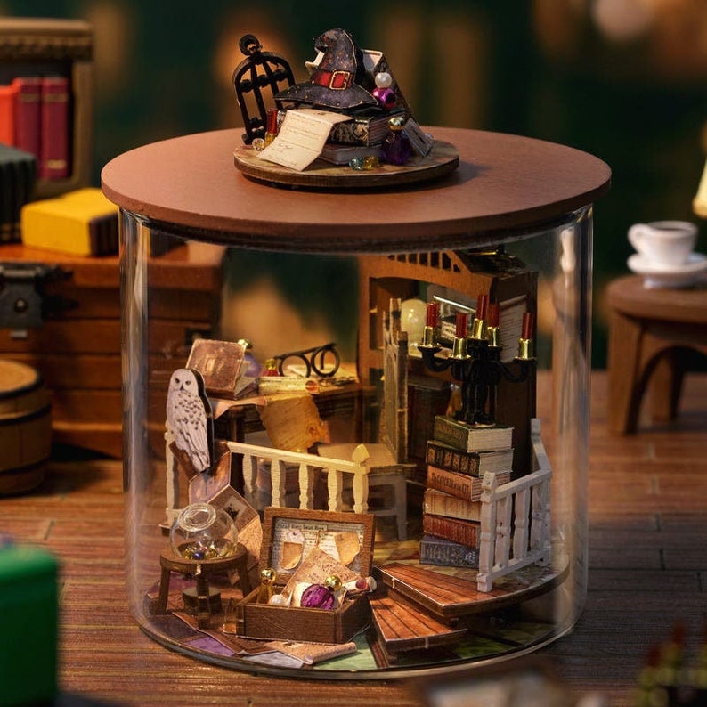 Magic House DIY Miniature Dollhouse Kit 3D Wooden Puzzle Model Building ...