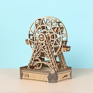 Riesenrad 3D Holz Puzzle Modell DIY Model Kit Gebäude Holzzahnräder Handwerk Geschenk Dekoration