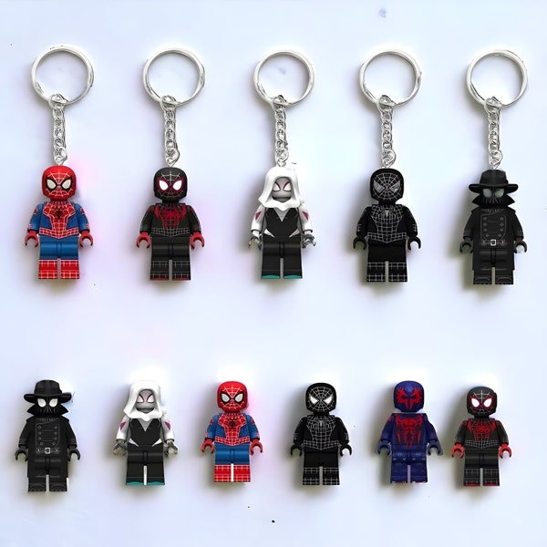 Porte-clés Spider Man - Collection de porte-clés - Lego Batman - Porte-clés Marvel Super Heroes - Cadeau Marvel - Porte-clés super-héros - porte-clés lego