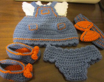 Denim Style Jumper Set Crochet Pattern fits 13" My Child Dolls