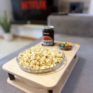 Personalized Couchbar Drink and Snack Holder for the Sofa - Snack bar - Couchbutler - Sofa Bar With large bowl - Perfect Gift - Movie Night