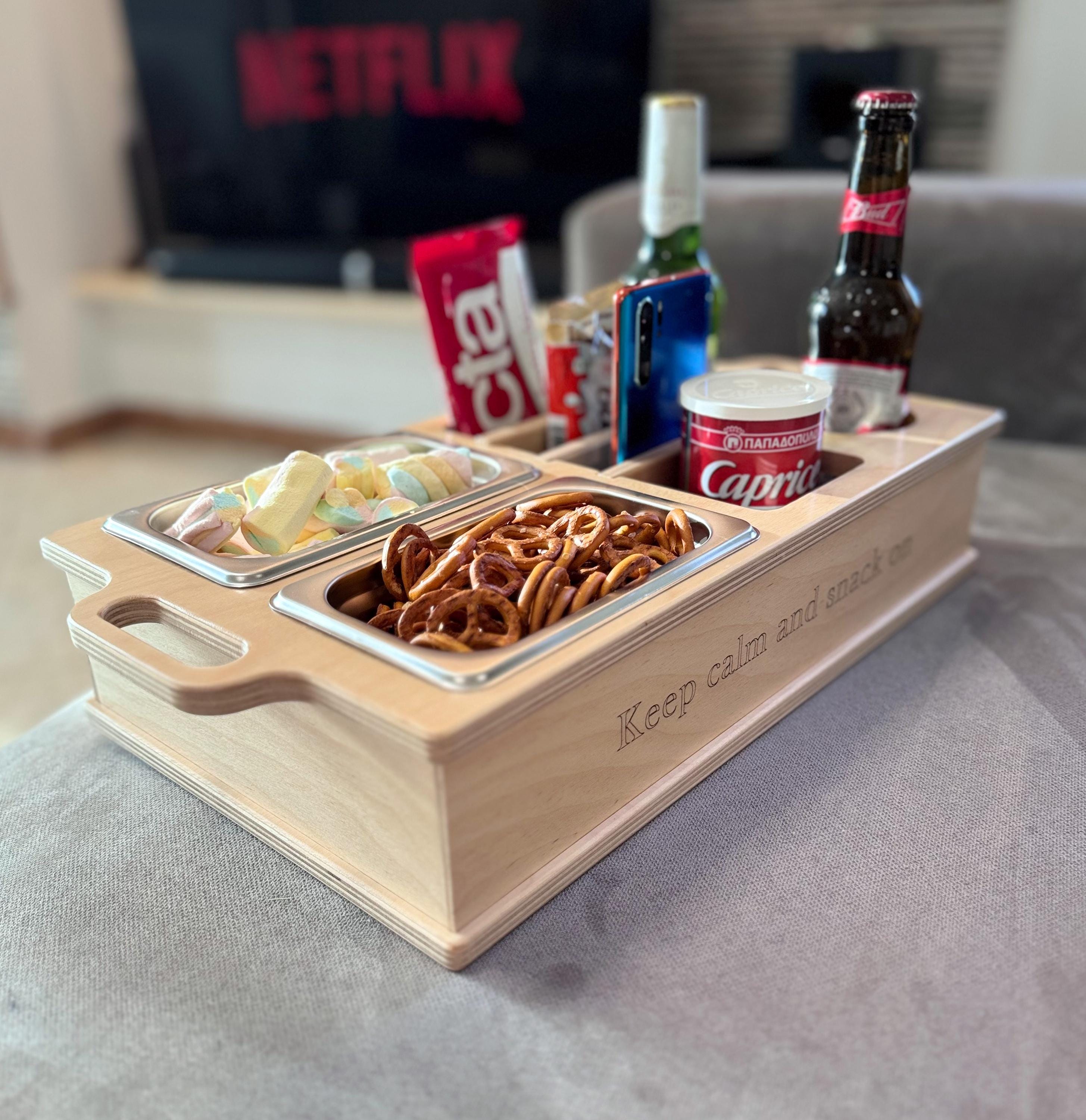 EKXXHVLS Bankbar Snackbox, bankbar met geschenkdoos, sofaatdienblad, snackdispenser met