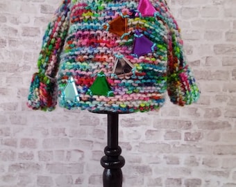 pdf knitting pattern - Super Simple Square sweater for 12" Blythe