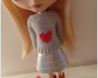 pdf knitting pattern - Lots of Love sweater for 12" Blythe