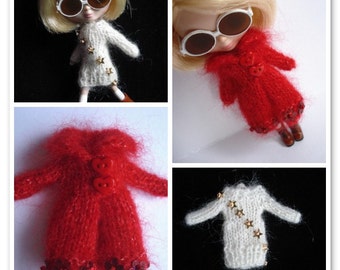 pdf knitting pattern - Petite Blythe sweater dress and coat.
