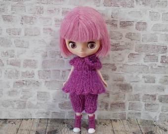 pdf knitting pattern - Petite Blythe Tunic dress and bloomers set.
