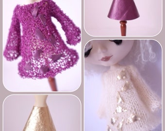Patron PDF pour robe tunique Airy Fairy et jupe en vinyle pour poupées 12" Blythe, Middie Blythe et Monster High