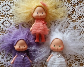 PDF knitting pattern - Candy Floss dress and flower headband for vintage Strawberry Shortcake doll