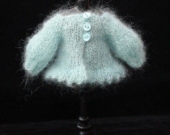 pdf pattern - Mohair puff sleeved cardigan for Blythe