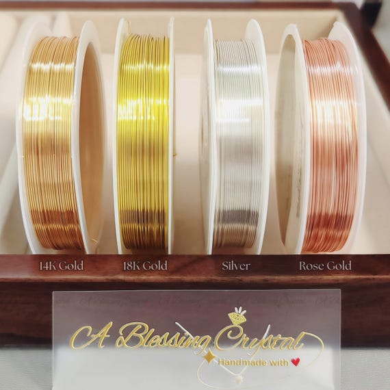 14K 18K Gold Silver Craft Wire: Gauge 20-28 Jewellery Beading Wire