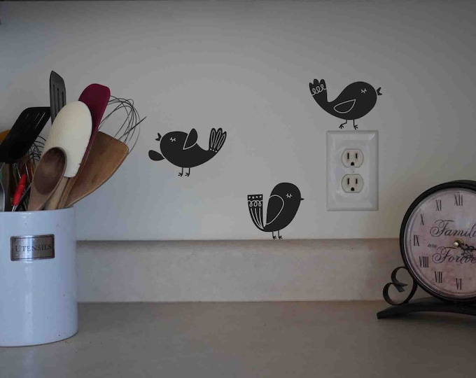 Song Bird Wall Decals set of 3 SMALL Etsy