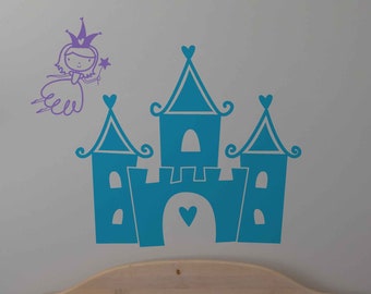 Castle Vinyl Decal - Princess Castle, Fairy Tale Castle, Little Girl Wall Art, Child Wall Art, Princess Designs, Bedroom Decor