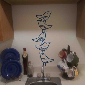 stacked birds vinyl wall decal image 2