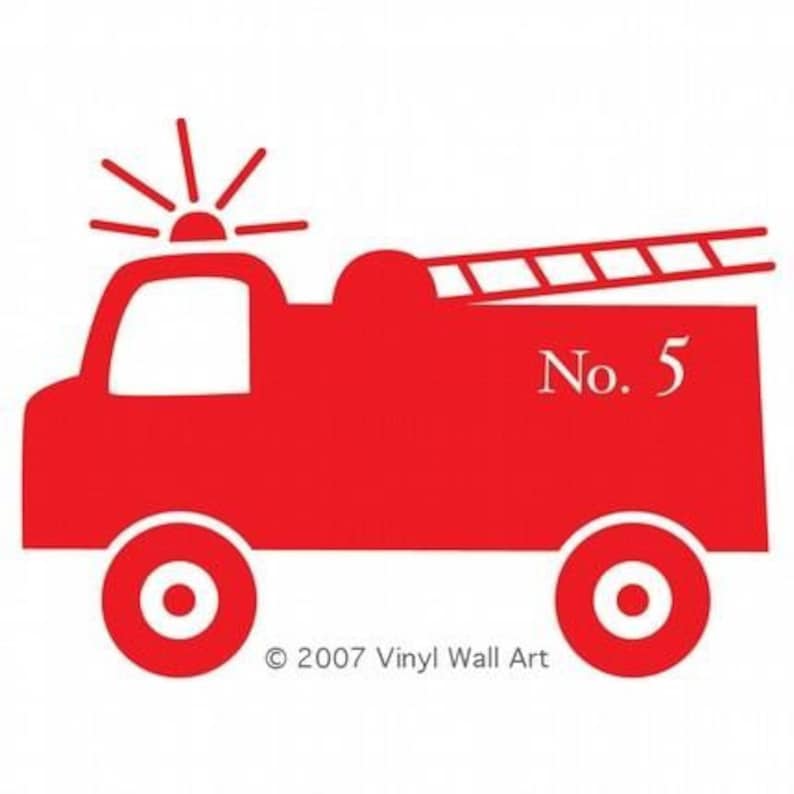 Nursery Design Children/'s Room Decor Little Boy Decal, Fire Truck Vinyl Wall Decal SMALL