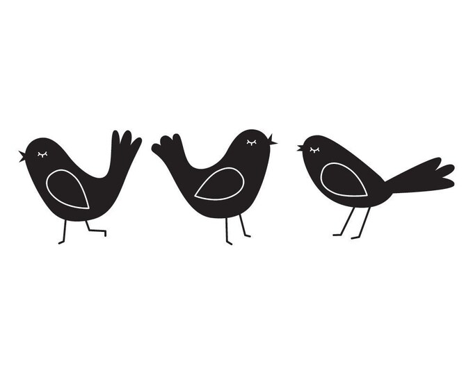 Three Birds Wall Decals Etsy