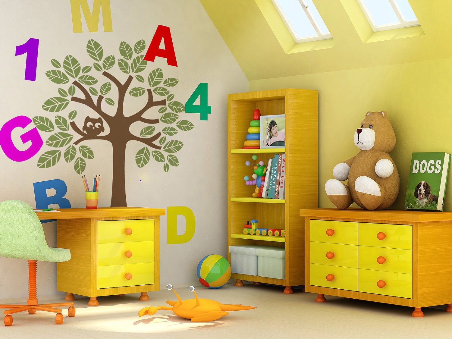 Two Color Tree Vinyl Wall Decal Size LARGE Tree Wall Decal Etsy