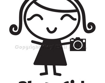 Photo Girl Vinyl Car Decal - Car Decal, Laptop Sticker, Window Decal, Personalized Decal,