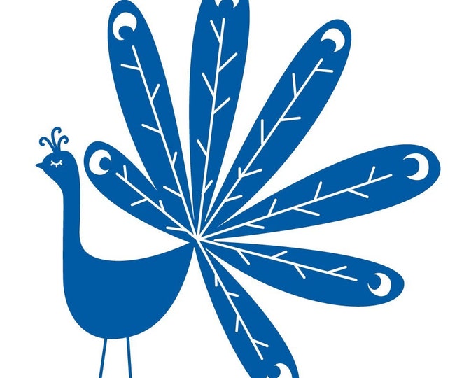 Peacock Vinyl Wall Decal Etsy