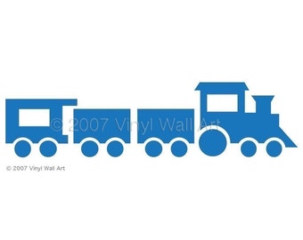 Choo Choo Train set Vinyl Decal - Train, Child decor, Bedroom design, Nursery decal, Little boy design, Children's room decor