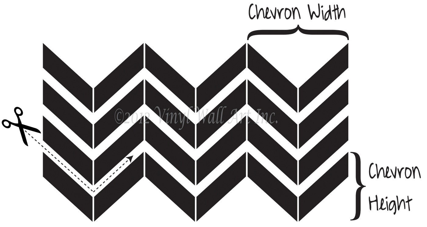 Chevron Vinyl Wall Decals Size MEDIUM Artistic Flair Office Etsy