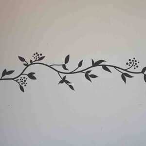 Leafy Border Vinyl Wall Decal size LARGE - Flower Decal, Home Decor, Office Decor, Kitchen Design, Bedroom Decal, Garden Design,