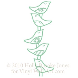 stacked birds vinyl wall decal image 3