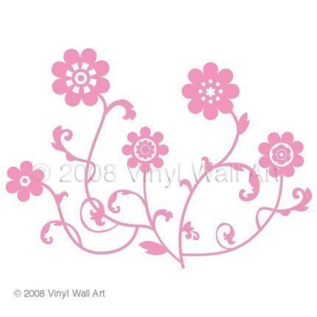 Frankie Flowers Vinyl Wall Decal Size SMALL Flower Decal Etsy