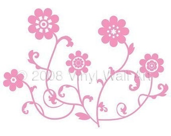 Frankie Flowers Vinyl Wall Decal - Flower Decal, Home Decor, Office Decor, Kitchen Design, Bedroom Decal, Garden Design,