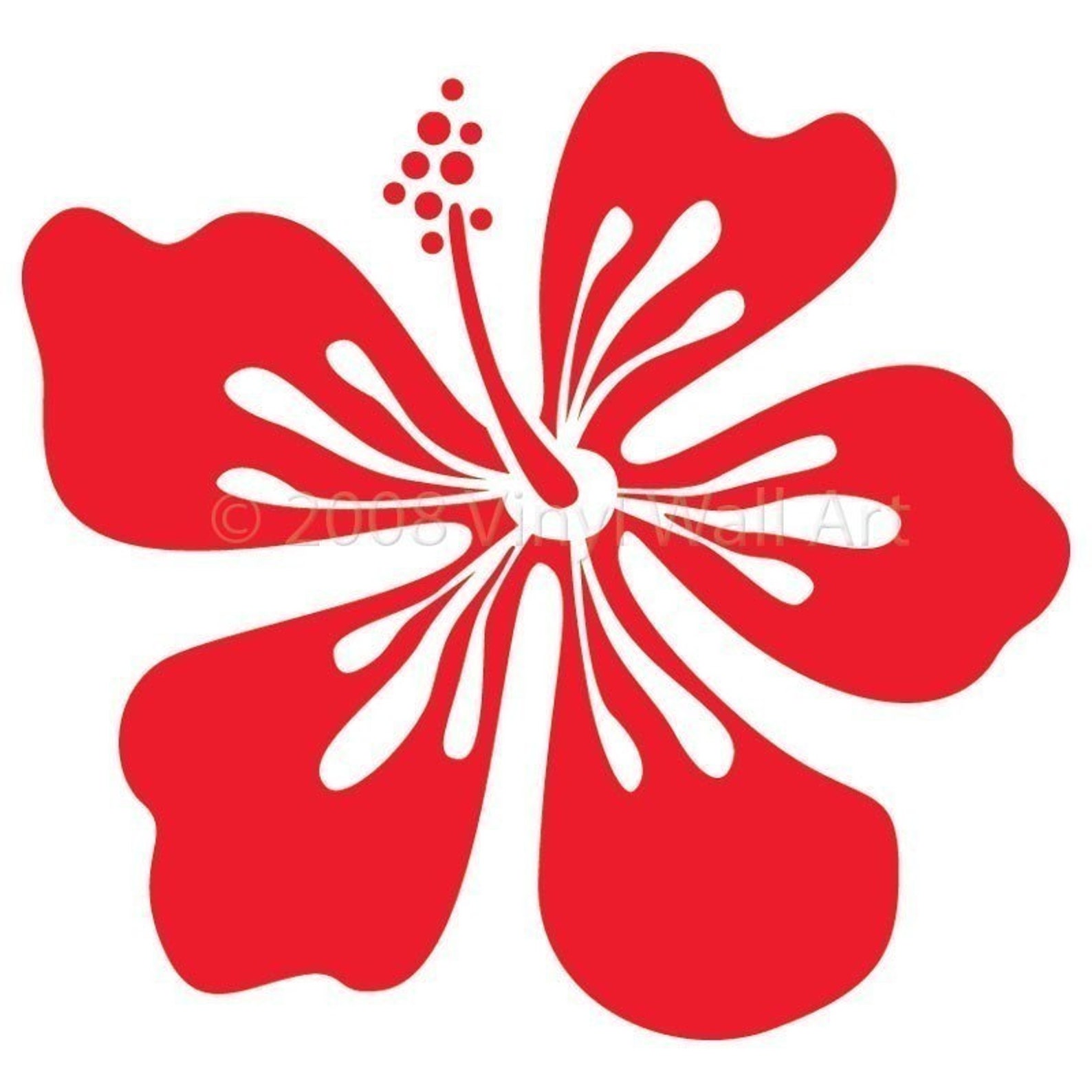 Hawaiian Hibiscus Flower Vinyl Wall Decal Size MEDIUM Flower Etsy