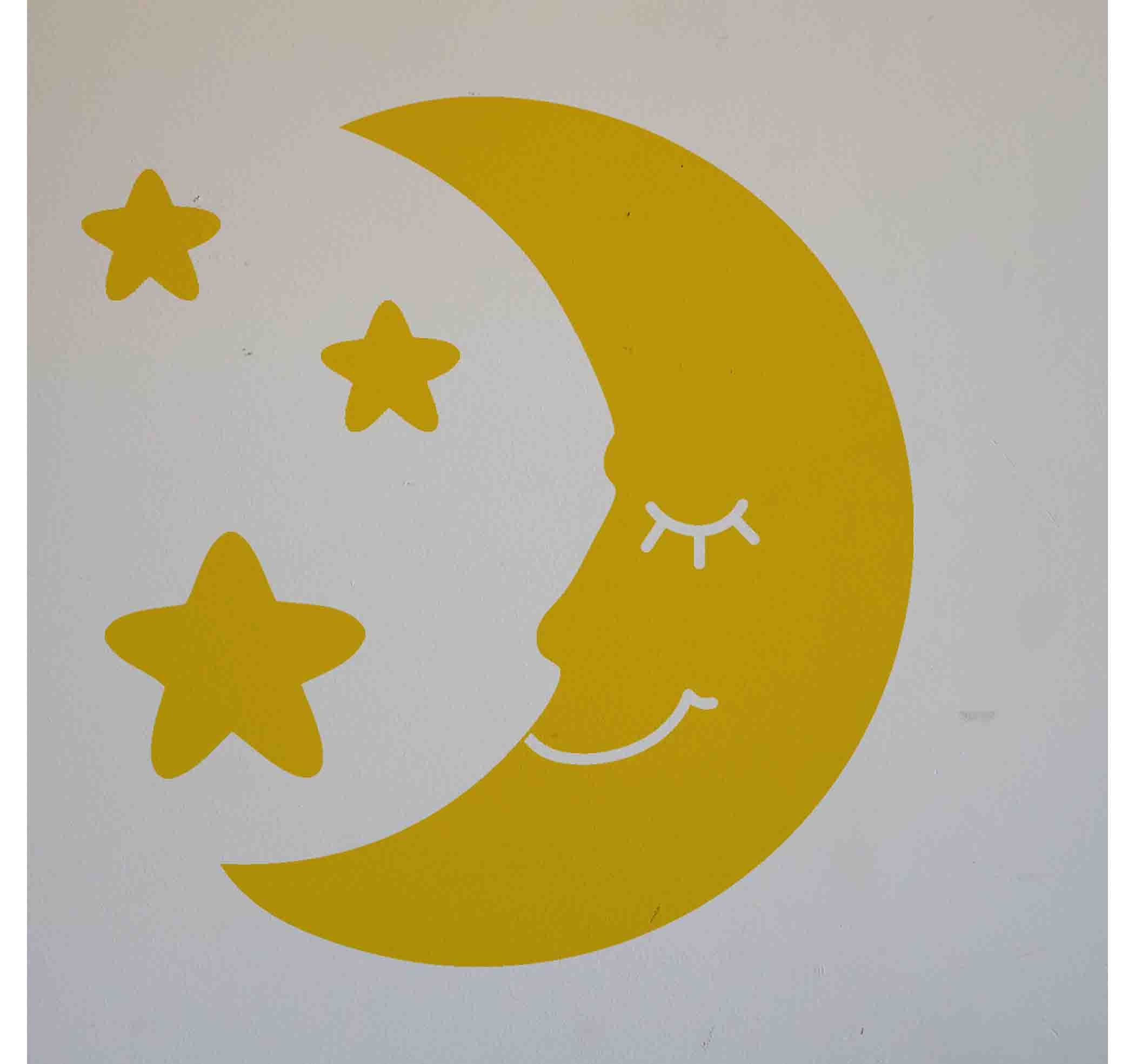 Moon and Stars Vinyl Decal Set Size LARGE Nursery Decor Etsy