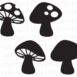 Woodland Mushrooms Set of 4 vinyl decals image 1
