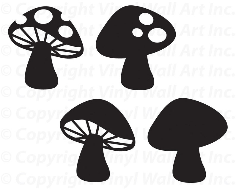 Woodland Mushrooms Set of 4 vinyl decals image 1