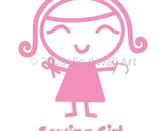 Sewing Girl Vinyl Car Decal