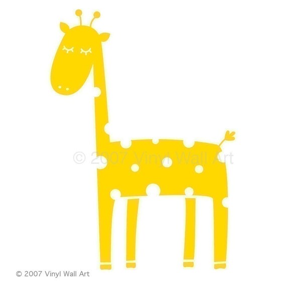 Vinyl Giraffe Wall Decal MEDIUM Etsy